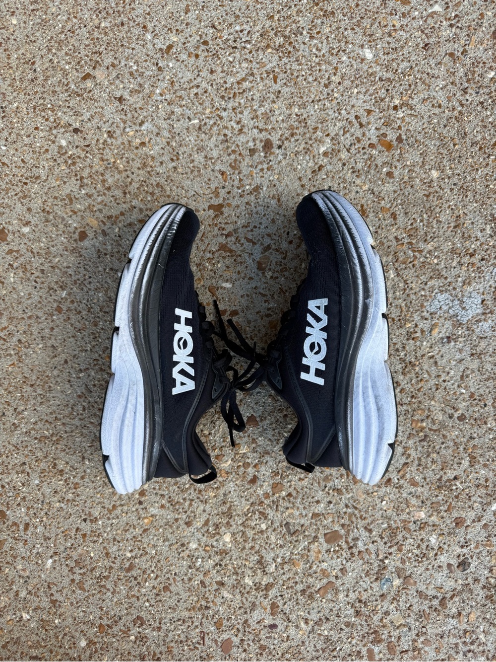 HOKA Women’s Black and White Performance Running Shoes